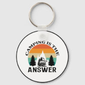 Minimalistische Sleutelhanger 'Kamperen is het ant (Achterkant)