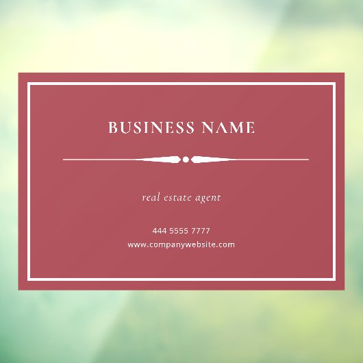 Minimalistische Small Business Name White op Dusty Raamsticker (Vel 3)