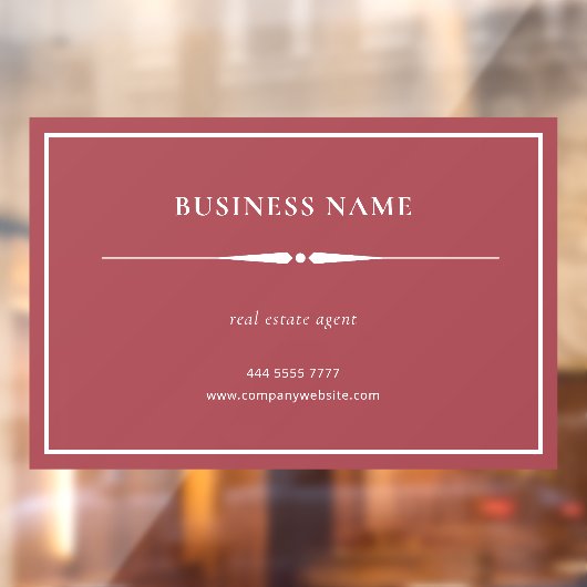 Minimalistische Small Business Name White op Dusty Raamsticker (Vel 2)