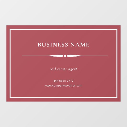 Minimalistische Small Business Name White op Dusty Raamsticker (Vel)