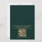 Minimalistische Smaragd Elegante Moderne QR Code T Kaart (Achterkant)