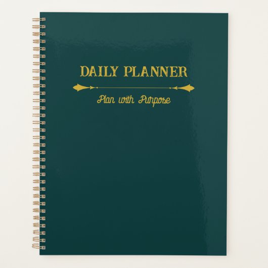 Minimalistische Smaragd Gouden Planner (Voorkant)