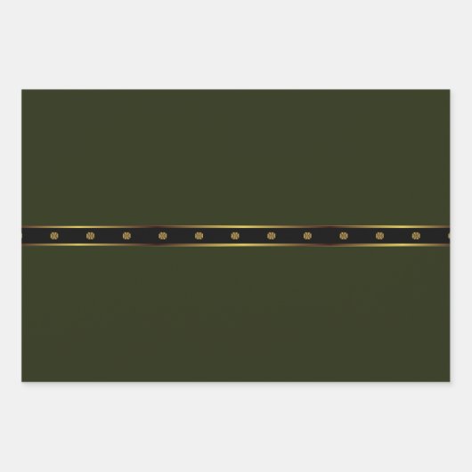 Minimalistische Smaragd Zwart en Goud Geometrisch Inpakpapier Vel (Voorkant 3)
