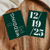 Minimalistische smaragdgroene eenvoudige gedurfde  kaart