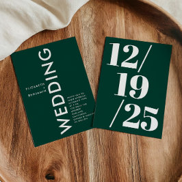 Minimalistische smaragdgroene eenvoudige gedurfde  kaart