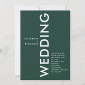 Minimalistische smaragdgroene eenvoudige gedurfde  kaart (Voorkant)