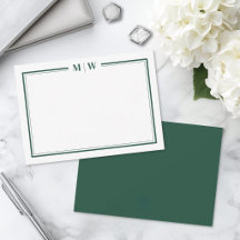 Minimalistische smaragdgroene monogram met twee ra