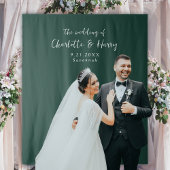 Minimalistische smaragdgroene trouwfotobackdrop wandkleed