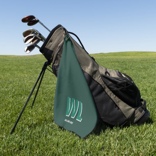 Minimalistische Smeraldgroene Gepersonaliseerde Mo Golfhanddoek (Groen)