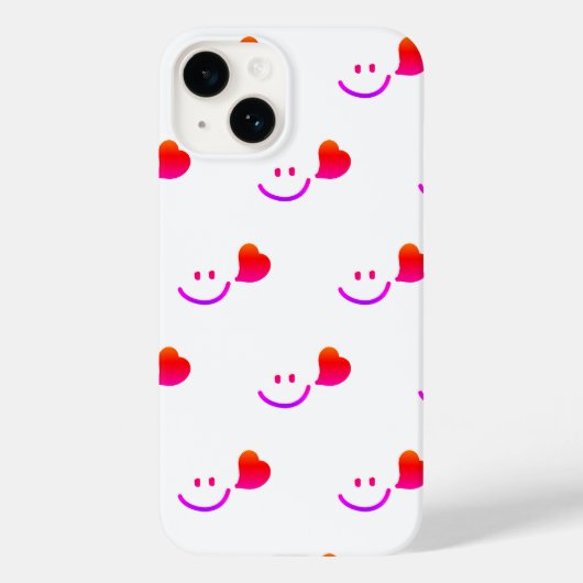 Minimalistische Smiley Face iPhone Hoesje - Schatt (Achterkant)