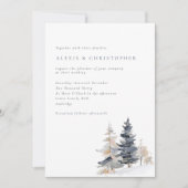 Minimalistische Sneeuwbomen Winter Wedding Kaart (Voorkant)
