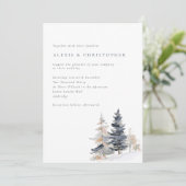 Minimalistische Sneeuwbomen Winter Wedding Kaart (Staand voorkant)