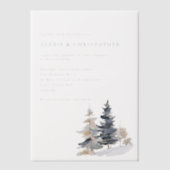 Minimalistische Sneeuwbomen Winter Wedding Vellum Uitnodigingen (Voorkant)