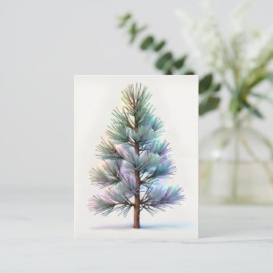 Minimalistische Sneeuwige Pijnboom Briefkaart