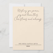 minimalistische sneeuwpop feestdagenkaart (Achterkant)