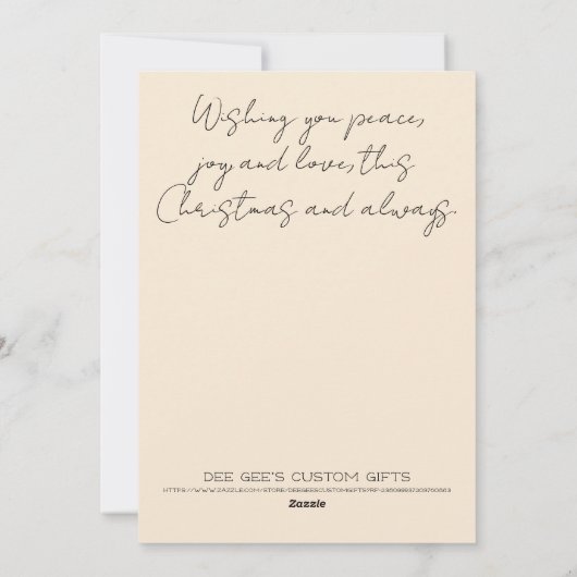 minimalistische sneeuwpop feestdagenkaart (Achterkant)