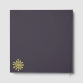 Minimalistische sneeuwvlok bruiloft | Plum Paarse Gastenboek (Achterkant)