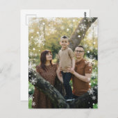 Minimalistische Sneeuwvlok Frame Foto Overlay Vaka Briefkaart (Voorkant / Achterkant)