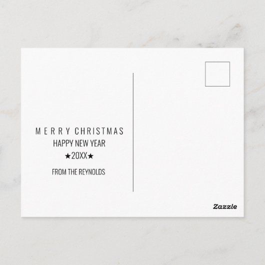 Minimalistische Sneeuwvlok Frame Foto Overlay Vaka Briefkaart (Achterkant)