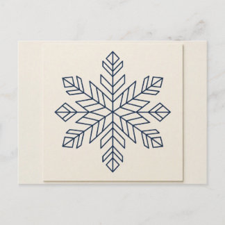 Minimalistische sneeuwvlok in één lijn | Moderne w Briefkaart