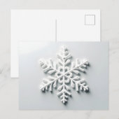 Minimalistische Sneeuwvlok Kerst Kaart (Voorkant / Achterkant)