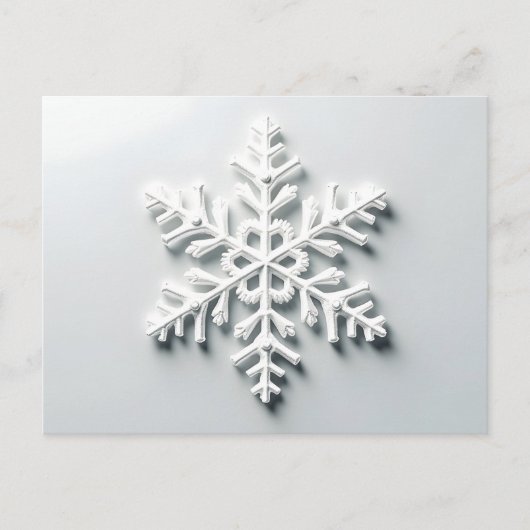 Minimalistische Sneeuwvlok Kerst Kaart (Voorkant)