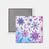 Minimalistische Sneeuwvlok magneet  (Voorkant / Achterkant)