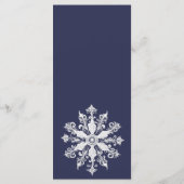 minimalistische sneeuwvlok | Navy Blue Wedding Men Menu (Achterkant)