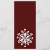 minimalistische sneeuwvlok | Rode bruiloft menu (Achterkant)