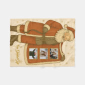 Minimalistische Sneeuwvlok Vallende Kerstdeken Fleece Deken (Voorkant (Horizontaal))