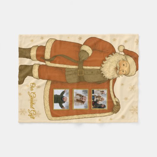 Minimalistische Sneeuwvlok Vallende Kerstdeken Fleece Deken (Voorkant (Horizontaal))