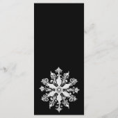 minimalistische sneeuwvlok | Zwart huwelijksmenu Menu (Achterkant)