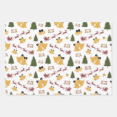 Minimalistische sneeuwvlokken, herten, bomen en kl inpakpapier vel (Voorkant 3)