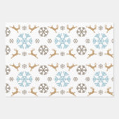 Minimalistische sneeuwvlokken, herten, bomen en kl inpakpapier vel (Voorkant 2)