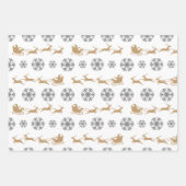 Minimalistische sneeuwvlokken, herten, bomen en kl inpakpapier vel (Voorkant)