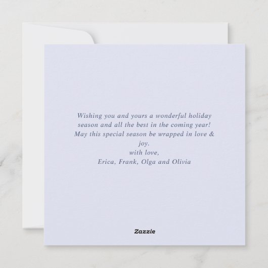 Minimalistische sneeuwvlokken kerstboom groet feestdagenkaart (Achterkant)