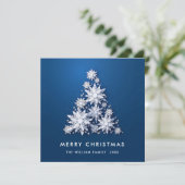 Minimalistische sneeuwvlokken kerstboom groet feestdagenkaart (Staand voorkant)
