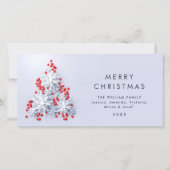 Minimalistische sneeuwvlokken kerstboom groet feestdagenkaart (Voorkant)