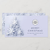 Minimalistische sneeuwvlokken kerstboom groet feestdagenkaart (Voorkant / Achterkant)