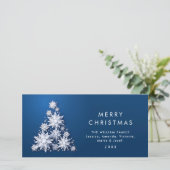 Minimalistische sneeuwvlokken kerstboom groet feestdagenkaart (Staand voorkant)