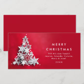 Minimalistische sneeuwvlokken kerstboom groet feestdagenkaart (Voorkant / Achterkant)