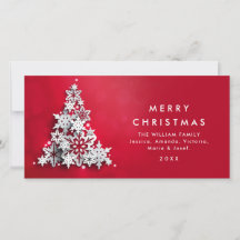 Minimalistische sneeuwvlokken kerstboom groet