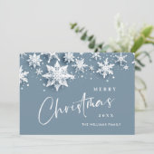 Minimalistische sneeuwvlokken kerstgroet feestdagenkaart (Staand voorkant)