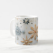 Minimalistische sneeuwvlokken Mok (Voorkant links)