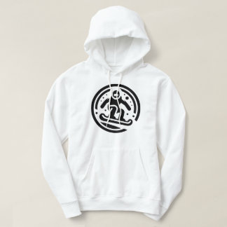 Minimalistische Snowboarder Freestyle Jump Zwart-W Hoodie
