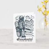 Minimalistische snowboarder – Mountain Adventure S Kaart (Gele Bloem)