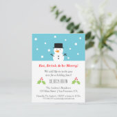 Minimalistische Snowman-kerstfeestdagen Kaart (Staand voorkant)