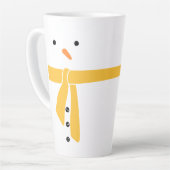 Minimalistische Snowman Yellow Scarf Winter Latte Mok (Linkerhoek)