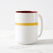 Minimalistische Snowman Yellow Scarf Winter Tweekleurige Koffiemok (Voorkant rechts)