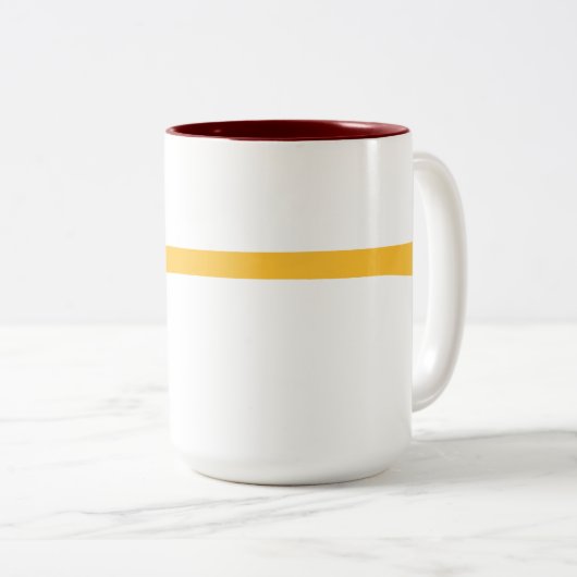 Minimalistische Snowman Yellow Scarf Winter Tweekleurige Koffiemok (Voorkant rechts)